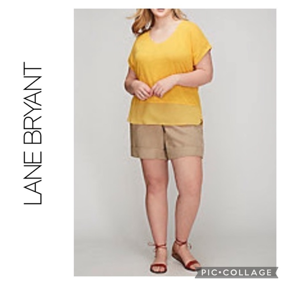 Land Bryant Linen Blend Shirt Gold Yellow NWT 22